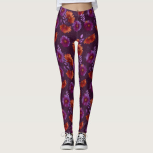 Farbenfrohe Gänseblümchen-Akzente Kleidung Cardio Leggings