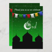 Farbenfrohe Garage mit Moschee Eid Party Einladung (Vorne/Hinten)