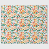 Farbenfrohe Garden Bouquet Muster Geschenkpapier (Flach)