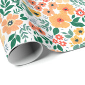Farbenfrohe Garden Bouquet Muster Geschenkpapier (Rolleneckpunkt)