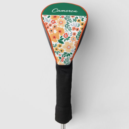 Farbenfrohe Garden Bouquet Muster Golf Headcover (Vorderseite)