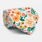 Farbenfrohe Garden Bouquet Muster Krawatte (Gerollt)