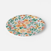 Farbenfrohe Garden Bouquet Muster Pappteller (Schrägansicht)
