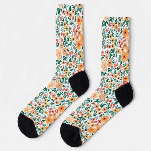 Farbenfrohe Garden Bouquet Muster Socken (Linkes Detail)