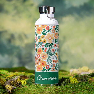 Farbenfrohe Garden Bouquet Muster Trinkflasche