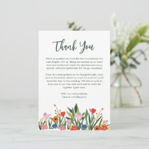 Farbenfrohe Garten-Blumen-Personalisierte-Nachrich Dankeskarte