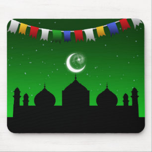 Farbenfrohe Gärten mit Moschee Mousepad