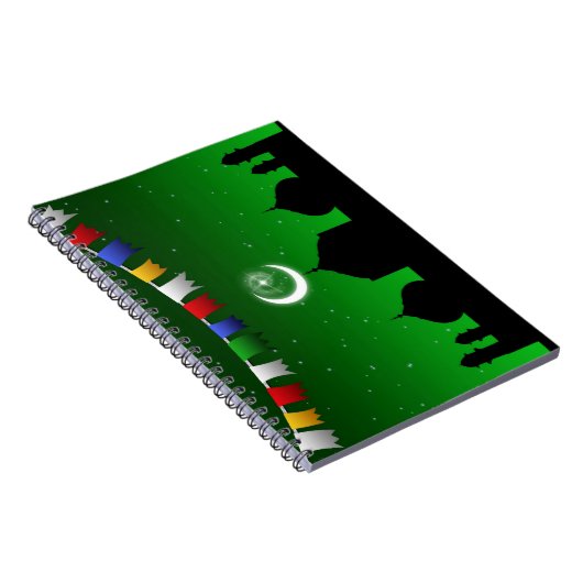 Farbenfrohe Gärten mit Moschee Notizblock (Rechte Seite)