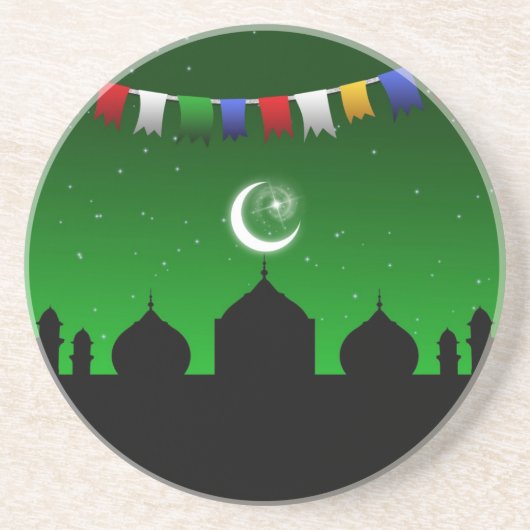 Farbenfrohe Gärten mit Moschee Untersetzer (Vorne)