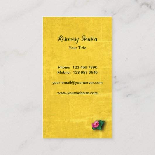 Farbenfrohe Gärten Visitenkarte (Rückseite)