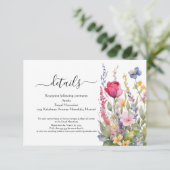 Farbenfrohe Gartenanlage Boho Wildblumen Eintritts Begleitkarte (Stehend Vorderseite)