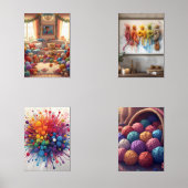 Farbenfrohe Gartenanlage Lugano Gestern und Heute Bilderwand Sets (Vorderseite)