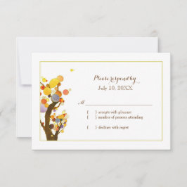 Farbenfrohe Gartenbaumen Hochzeit-RSVP-Karte RSVP Karte