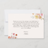 Farbenfrohe Gartenblumen Brautdusche  Dankeskarte (Rückseite)