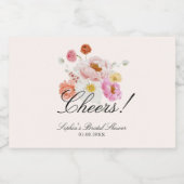 Farbenfrohe Gartenblumen Brautparty  Schaumweinetikett (Einzelnes Label)