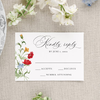 Farbenfrohe Gartengeburtstagshochzeit RSVP Karte