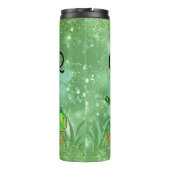 Farbenfrohe Gartengestaltung "Gärtner in Training" Thermosbecher (Rückseite)