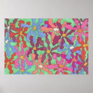 Farbenfrohe Gartenmöbel und Kunsthandwerk Poster