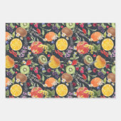 Farbenfrohe Gartenobst und Kräuterkollektion Geschenkpapier Set (Vorderseite 3)