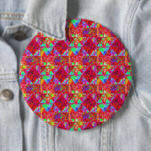 Farbenfrohe Gartenquiltmalerei mit Red Hydrangea Button (Beispiel)