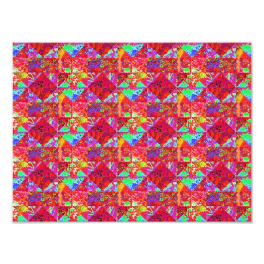 Farbenfrohe Gartenquiltmalerei mit Red Hydrangea Fotodruck (Vorne)