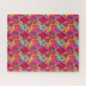 Farbenfrohe Gartenquiltmalerei mit Red Hydrangea Puzzle (Horizontal)