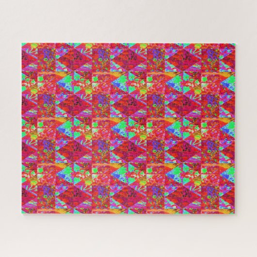 Farbenfrohe Gartenquiltmalerei mit Red Hydrangea Puzzle (Horizontal)