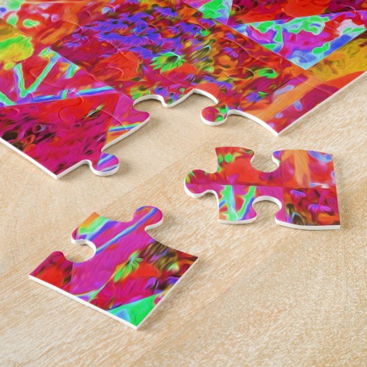 Farbenfrohe Gartenquiltmalerei mit Red Hydrangea Puzzle (Seite)