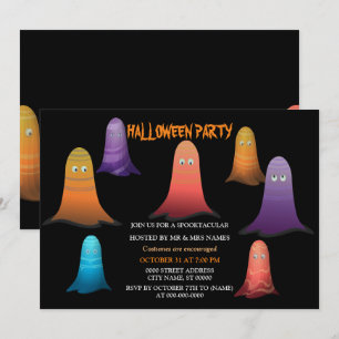 Farbenfrohe Gastgeber Halloween Einladung