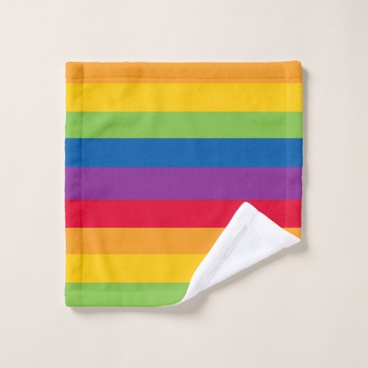 Farbenfrohe Gay Strips Badhandtuch Set (Waschlappen)