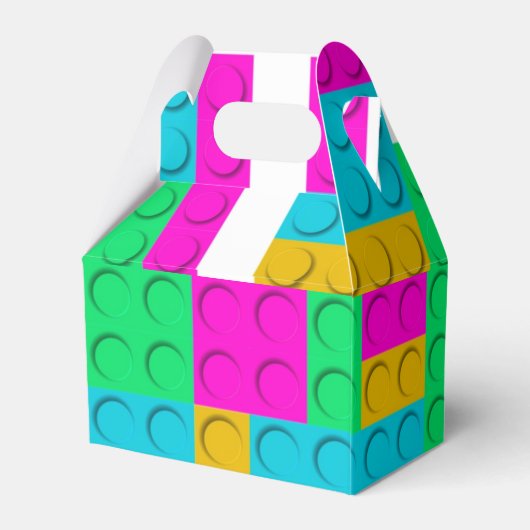 Farbenfrohe Gebäude Blocks Girl Birthday Party Geschenkschachtel (Rückseite)