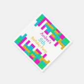 Farbenfrohe Gebäude Blocks Girl Birthday Party Serviette (Ecke)