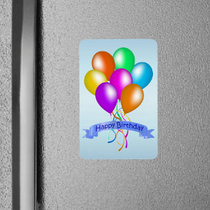Farbenfrohe Geburtstags-Balloons Banner-Party Magnet