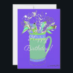 Farbenfrohe Geburtstags-Blume in Tasse Feiertagskarte<br><div class="desc">Ein originelles Kunstwerk der Blume von Linda Kavalsky.</div>