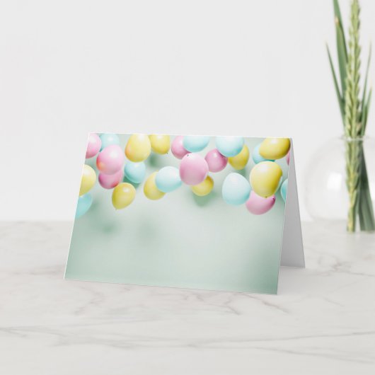 Farbenfrohe Geburtstagsballonfeier. Einladung (Vorderseite)