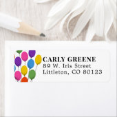 Farbenfrohe Geburtstagsballons Rücksendeadresse (Insitu)