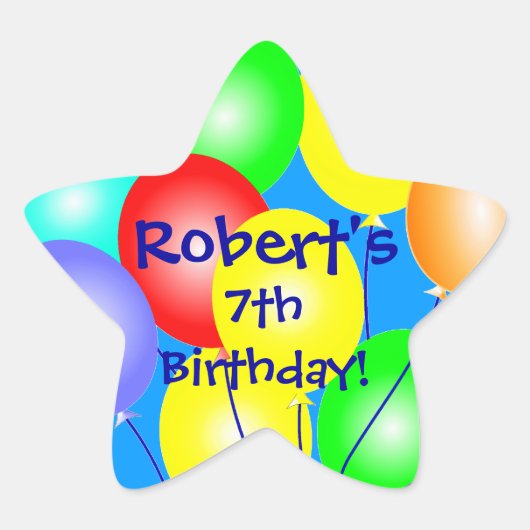 Farbenfrohe Geburtstagsballons Stickers (Vorderseite)