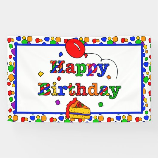 Farbenfrohe Geburtstagsbanner Banner (Horizontal)