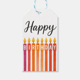 Farbenfrohe Geburtstagskandle - Happy Birthday Geschenkanhänger