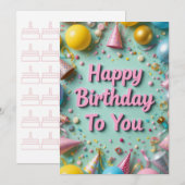 Farbenfrohe Geburtstagskarte (Vorne/Hinten)