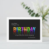 Farbenfrohe Geburtstagskarte Karte (Stehend Vorderseite)