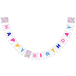 Farbenfrohe Geburtstagskinder-Party Wimpelkette