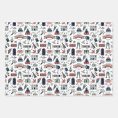 Farbenfrohe Geburtstagsmuster Geschenkpapier Set (Vorderseite)