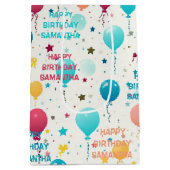 Farbenfrohe Geburtstagsmuster Mittlere Geschenktüte (Rückseite)