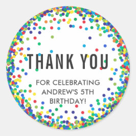 Farbenfrohe Geburtstagsparty Danke Stickers