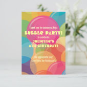 Farbenfrohe Geburtstagsparty Dankeskarte (Stehend Vorderseite)