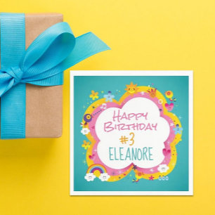 Farbenfrohe Geburtstagsparty eines Kindes Serviette