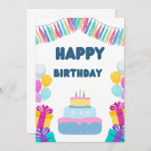 Farbenfrohe Geburtstagsparty-Flyer Einladung (Vorne/Hinten)