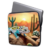 Farbenfrohe Gecko Rocks Design Laptopschutzhülle (Vorderseite Links)