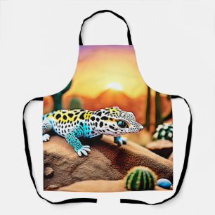 Farbenfrohe Gecko Rocks Design Schürze